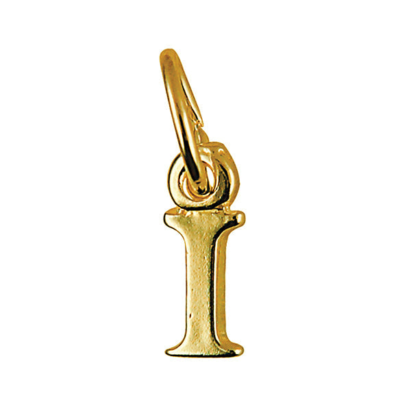 Block Initial Charm — I, 9kt WG